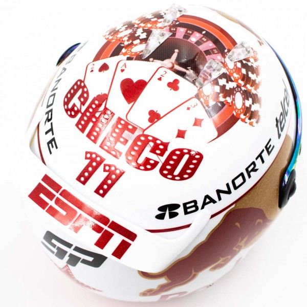 Sergio Pérez miniature helmet Formula 1 Las Vegas GP 2023 1/2
