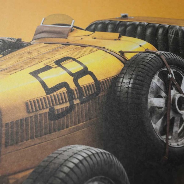 Poster Bugatti T35 - Yellow - Targa Florio -  1928 - Colors of Speed