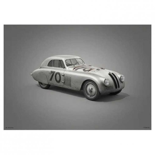 Cartel BMW 328 - Silver - Mille Miglia - 1940  - Colors of Speed