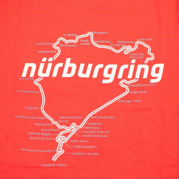 Nürburgring Maglietta per bambini Racetrack rosso
