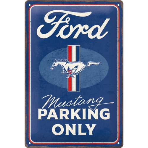 Cartel de hojalata Ford Mustang - Parking Only 20x30cm