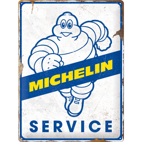 Cartel de hojalata Michelin - Service 30x40cm
