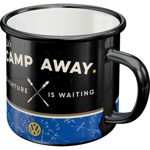 Taza de metal VW Bulli - Let's Camp Away Night
