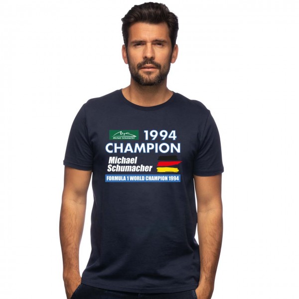 Michael Schumacher T-Shirt World Champion 1994 bleu
