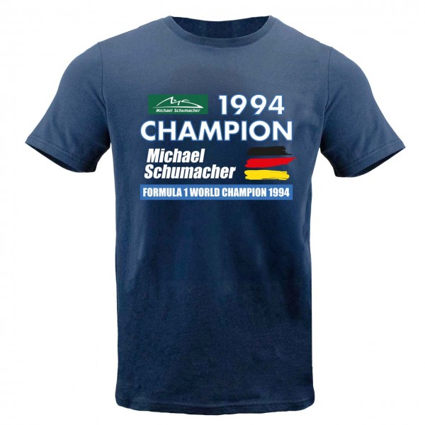 Michael Schumacher T-Shirt World Champion 1994 bleu