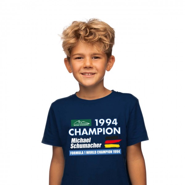 Michael Schumacher Kids T-Shirt World Champion 1994 blue