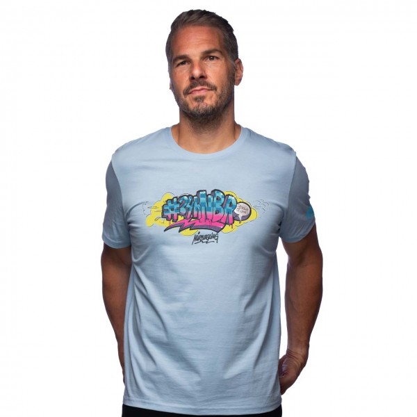 24h-Race Graffiti T-Shirt Graphic light blue