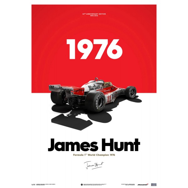 James Hunt - McLaren M23 - Marlboro - GP del Giappone - 1976 - Poster limitato