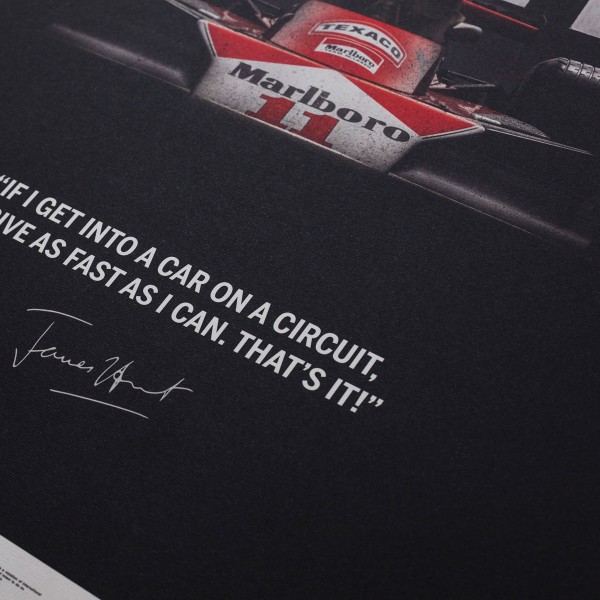 James Hunt - McLaren M23 - Zitat - Japan GP - 1976 - Limited Poster