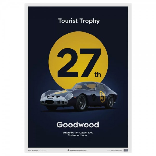 Ferrari 250 GTO Poster - dunkelblau - Goodwood TT - 1962