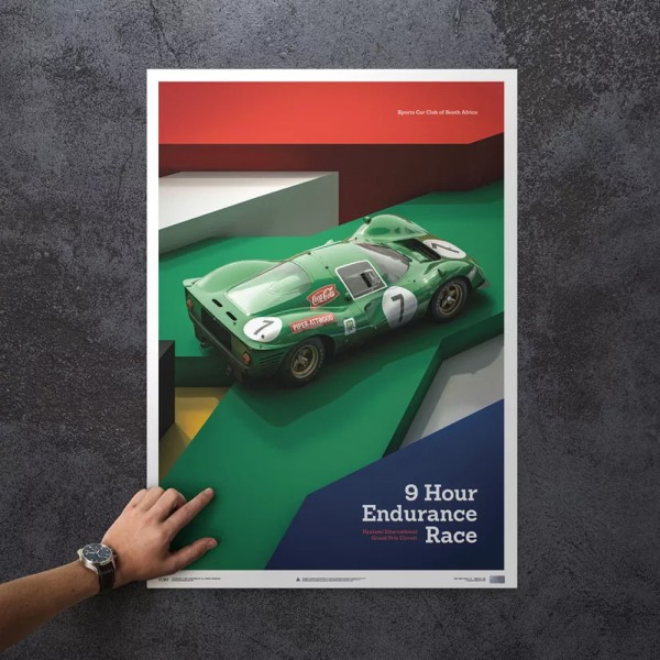 Affiche Ferrari 412P - Vert - Kyalami 9 Hour - 1967