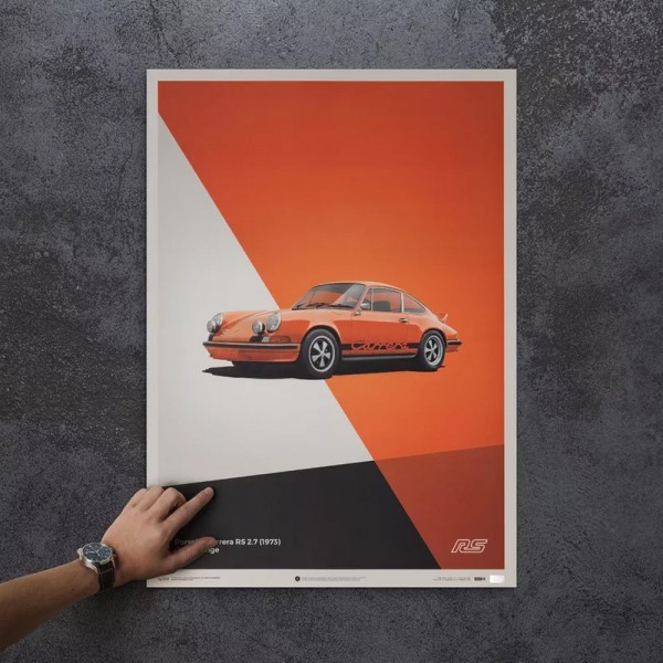 Cartel Porsche 911 RS - Naranja