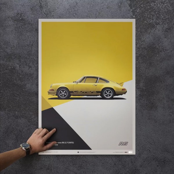 Poster Porsche 911 RS - giallo