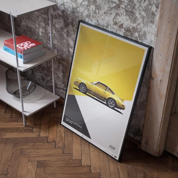 Poster Porsche 911 RS - giallo