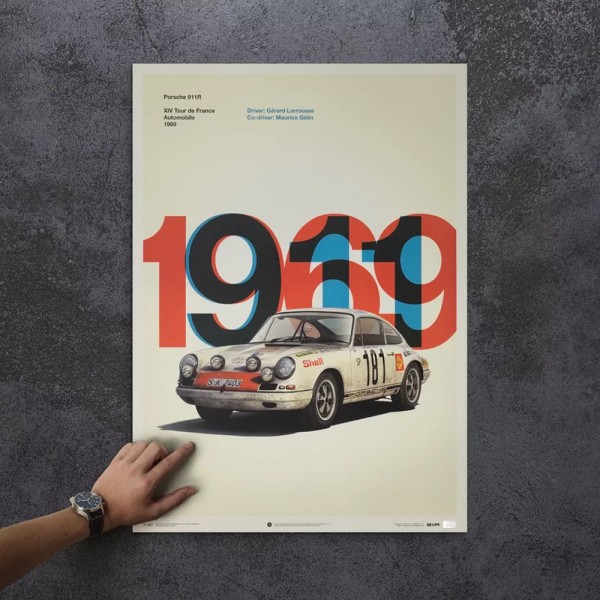 Affiche Porsche 911R - Tour de France - 1969