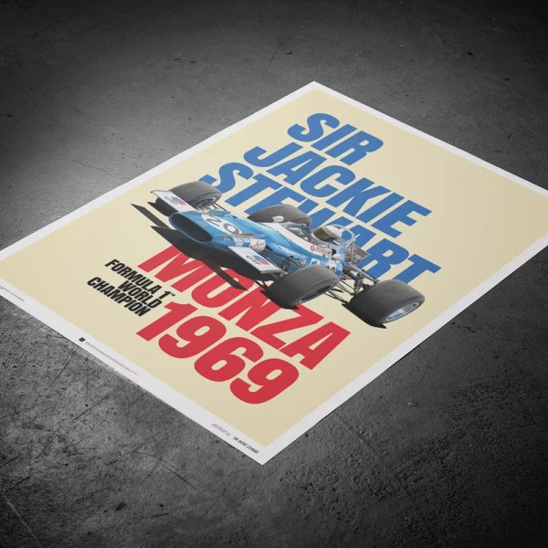 Affiche Matra MS80 Sir Jackie Stewart - Monza Victory 1969