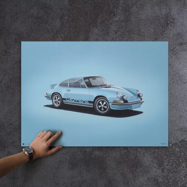 Cartel Porsche 911 RS - azul - Colors of Speed