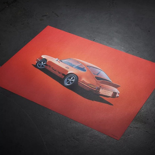 Poster Porsche 911 RS - Tangerine - Colors of Speed