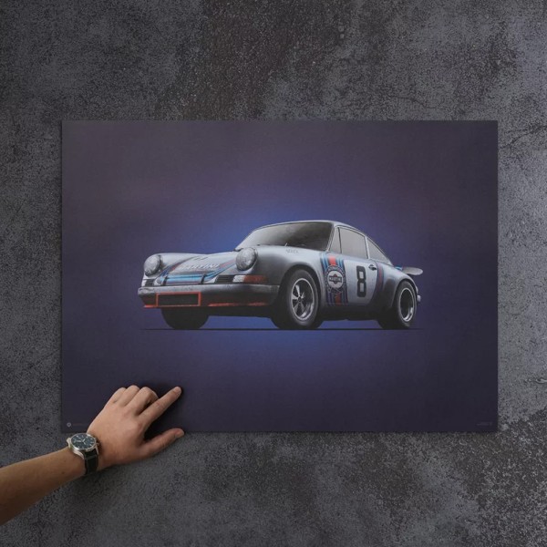 Poster Porsche 911 RSR - Martini - Targa Florio - 1973 - Colors of Speed