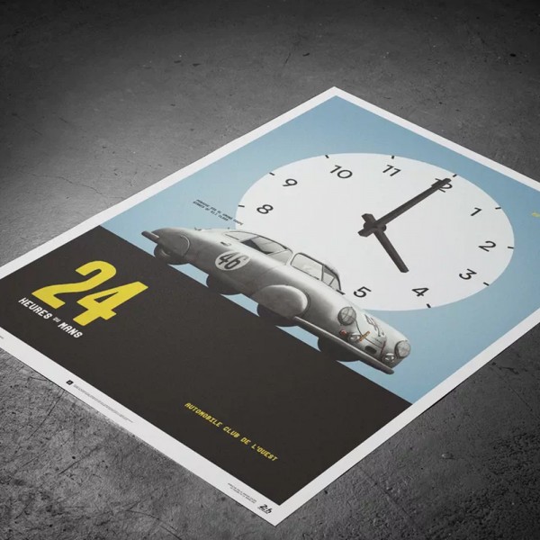 Poster Porsche Gmünd - Silber - 24h Le Mans - 1951