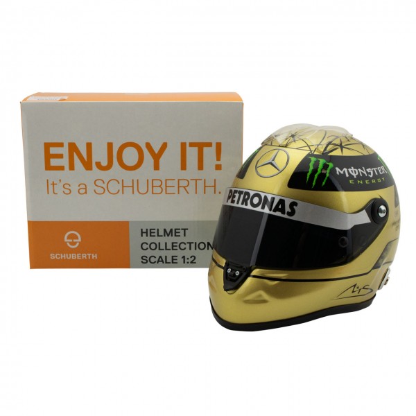 Mercedes Schumacher Spa 2011 helmet 1/2 GOLD 20 Years Special Edition M 