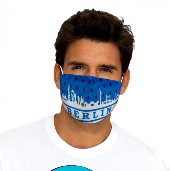 Mouth and nose mask Berlin Skyline blue