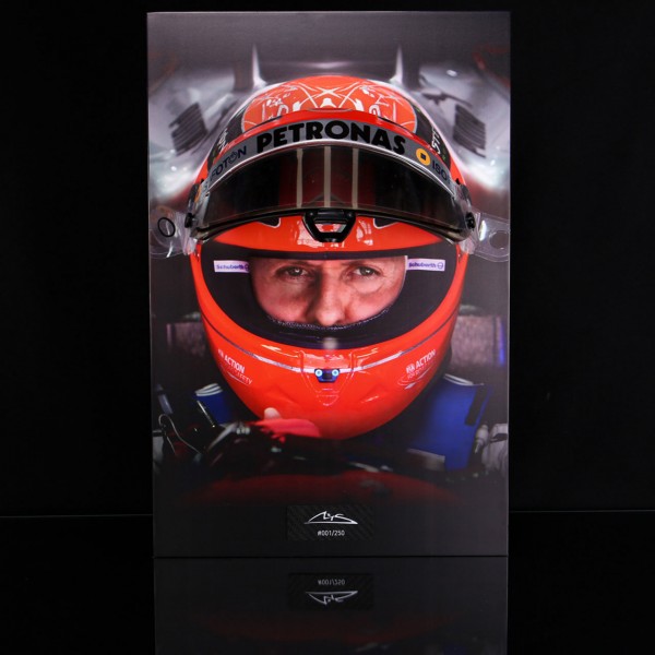 Michael Schumacher Visierwandbild mit original Helmvisier 2012 Finale Edition