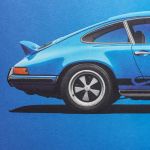 Affiche Porsche 911 RS - Bleu
