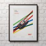 Poster Porsche 911R - BP Racing - Monza - 1967