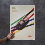 Poster Porsche 911R - BP Racing - Monza - 1967