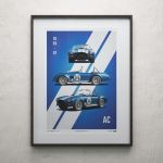 Affiche Shelby-Ford AC Cobra Mk III - Bleu - 1965