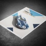 Poster Jaguar D Type - Blue - 24h Le Mans - 1957
