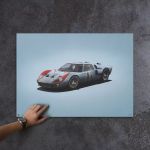 Poster Ford GT40 - Blue - 24h Le Mans - 1966 - Colors of Speed