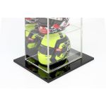 Floor-standing display case for 4 helmets in 1/2 scale mirrored