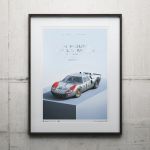 Poster Ford GT40 - P/1015 - 24h Le Mans - 1966