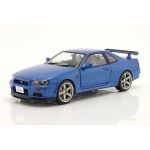 Nissan Skyline GT-R (R34) Year of construction 1999 blue metallic 1/18