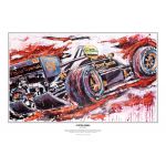 Ayrton Senna Kunstdruck Lotus 1986 von Armin Flossdorf