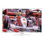 Ayrton Senna stampa d'arte McLaren 1993 di Armin Flossdorf