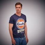Gulf V-Neck T-Shirt Oil navy blue