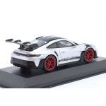 Porsche 911 (992) GT3 RS 2023 Pack Weissach argent / Décor rouge 1/43