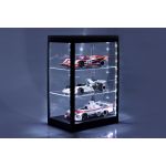 Display case with LED lighting for model cars in scale 1/18, 1/24, 1/43 black