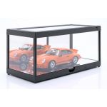 Single display case with LED lighting and mirror for 1/18 scale model cars black