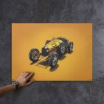 Affiche Bugatti T35 - Yellow - Targa Florio -  1928 - Colors of Speed