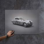 Affiche BMW 328 - Silver - Mille Miglia - 1940  - Colors of Speed