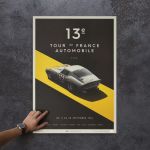 Poster Ferrari 250 GTO - Argento - Tour de France - 1964
