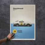 Poster Ferrari 250 GTO - biancho - Goodwood TT - 1963