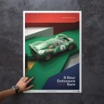 Poster Ferrari 412P - Green - Kyalami 9 Hour - 1967