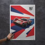 Affiche Ferrari 412P - Rouge - 24 Hours of Daytona - 1967