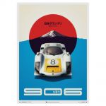 Poster Porsche 906 - weiß - Japan GP - 1967