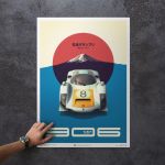 Poster Porsche 906 - white - Japan GP - 1967